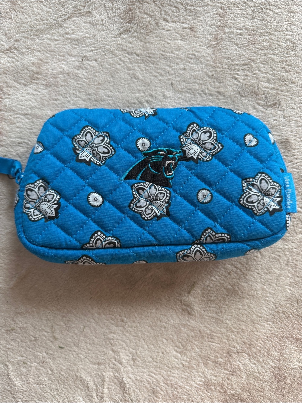 Vera Bradley Teal Quilted Mini Belt Bag Carolina Panthers